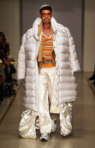 Menswear designs by student Lucie Vincini at the Royal College of Art Graduate Fashion Show in London