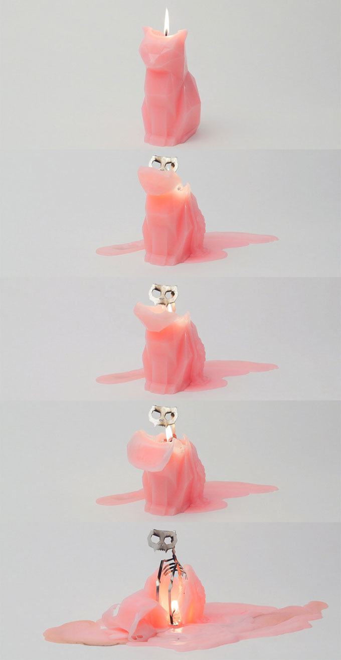Cat-Candles-Reveal-Gory-Skeleton-Insides-as-They