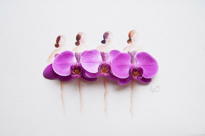 Artist-makes-lovely-illustrations-using-flowers-food-and-watercolor13__700